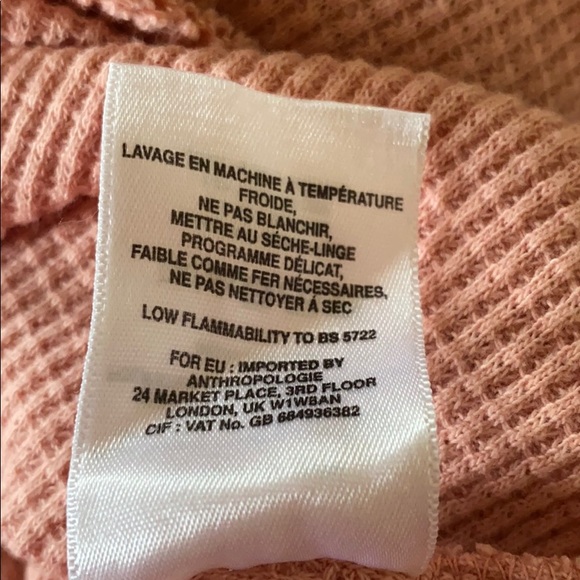 Anthro T.La Nadia Cut-out waffle tunic size M - Picture 9 of 9